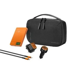 powerology nirvano 5-in-1 power travel kit _ black